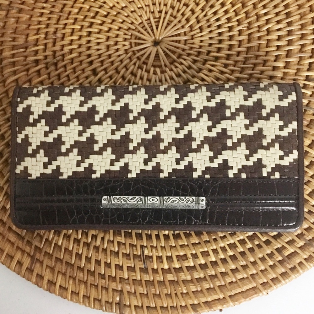 Brighton Brown and Black Leather Wallet Weaved